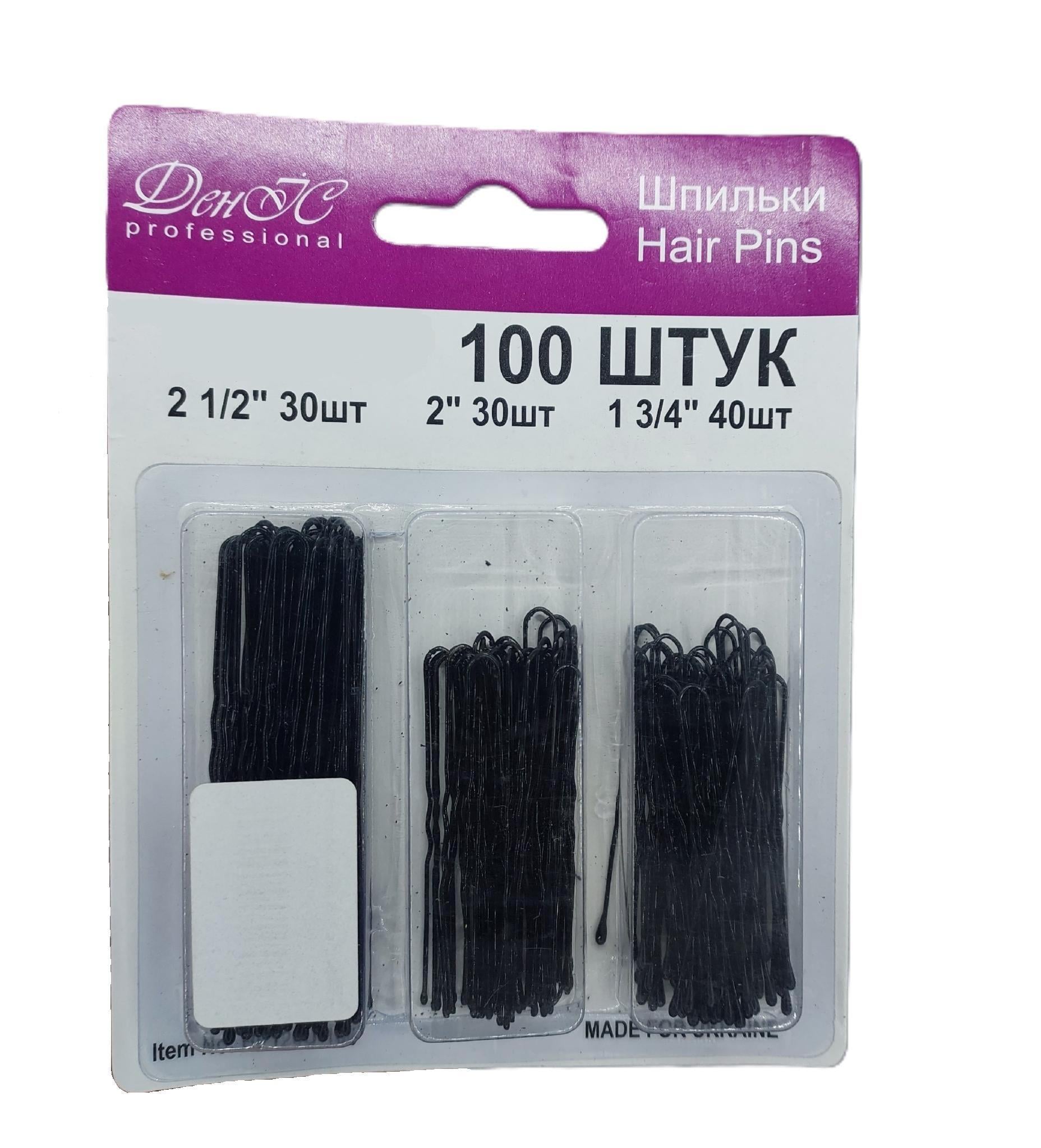 Заколки для волос ДенІС professional 3в1 100 шт. Черный (1453069966)
