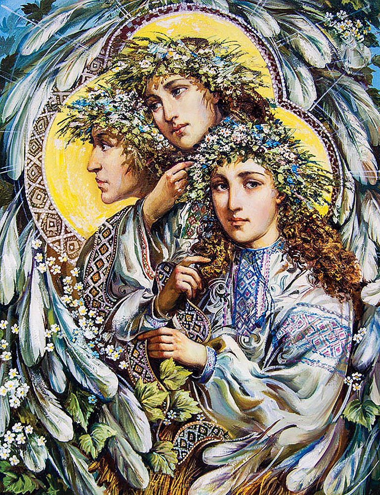 Алмазная мозаика Чарівний діамант Три Ангела 65x50 см (КДИ-1592)