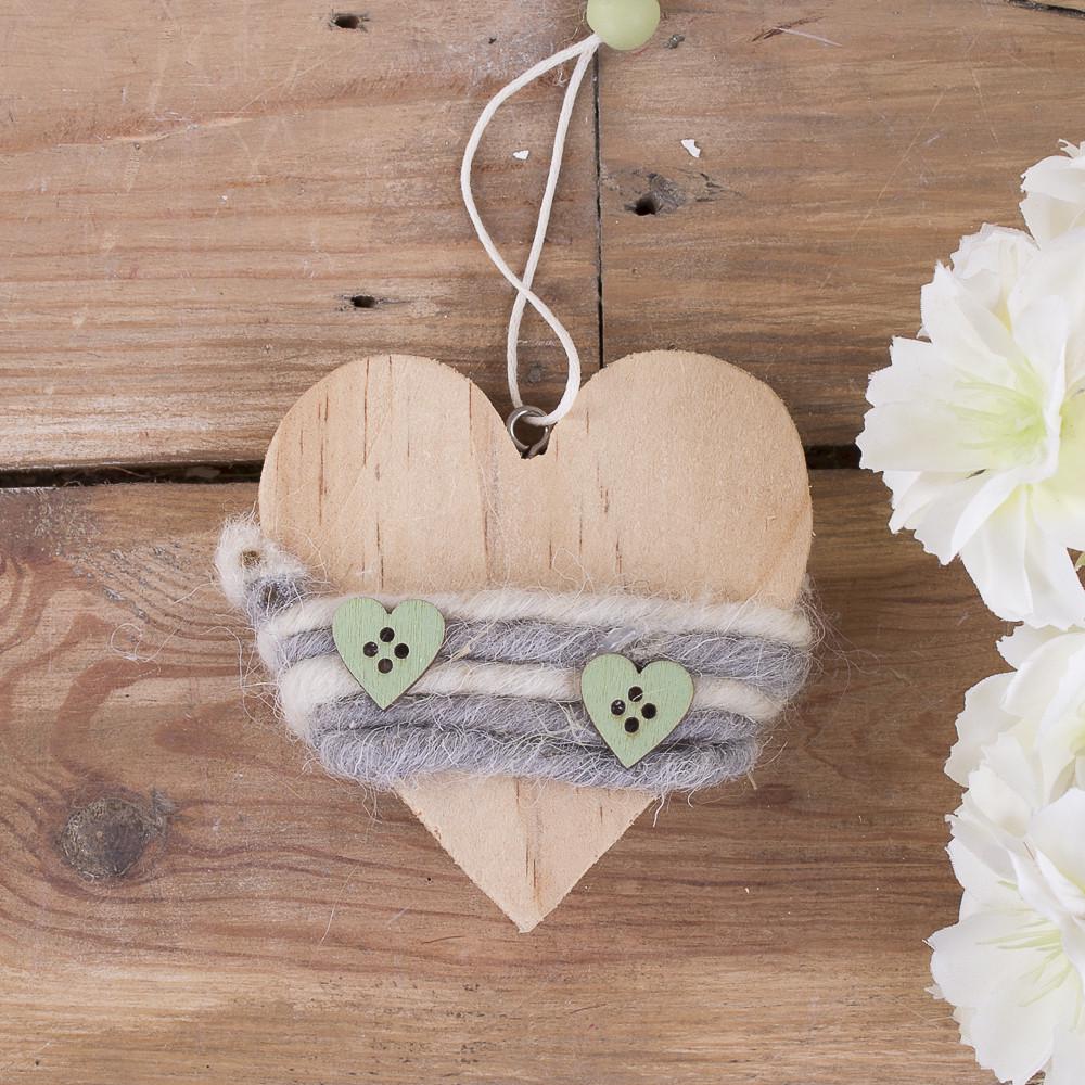 Подвесные игрушки из дерева с фетром Сердце (1929-1)