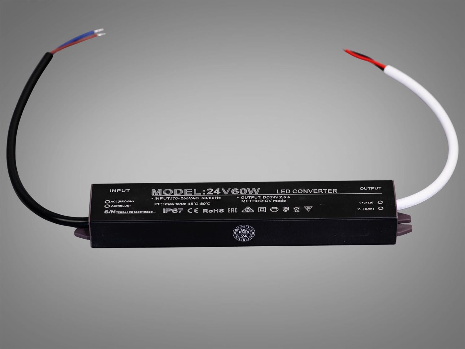 Блок живлення ультратонкий для LED-стрічки 24 В 60 Вт 2,5А герметичний (PPF-SY-C-24V-60w)