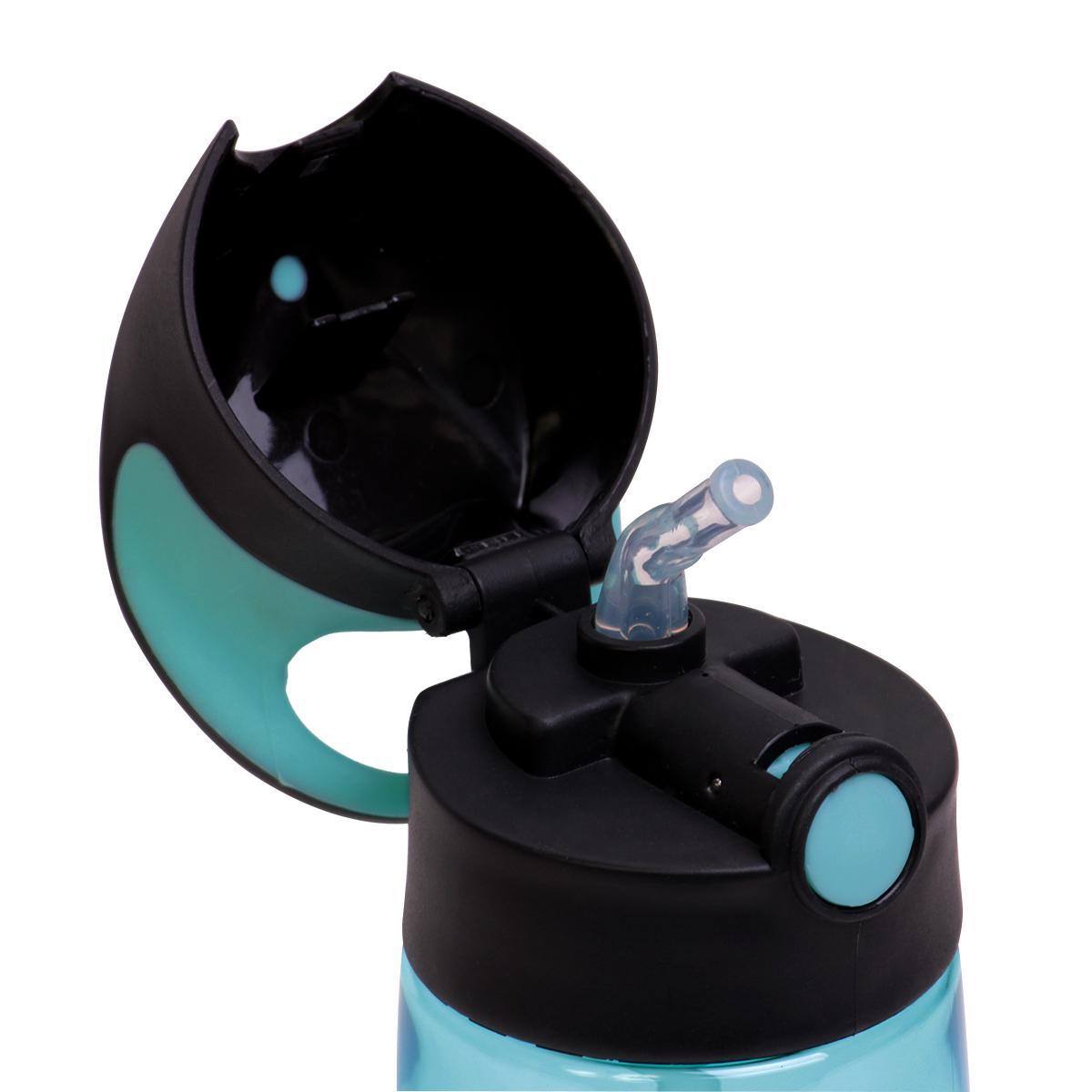 Пляшка дитяча для води з трубочкою Kamille КМ-2300 із пластику 350 мл Блакитний (150-84-2300.1) - фото 3