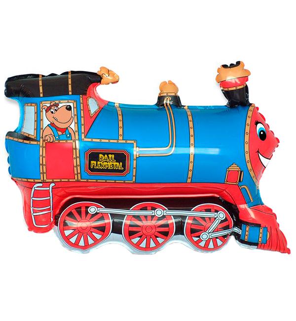 Воздушный шар Паровозик 80x70 см Синий (1353792)