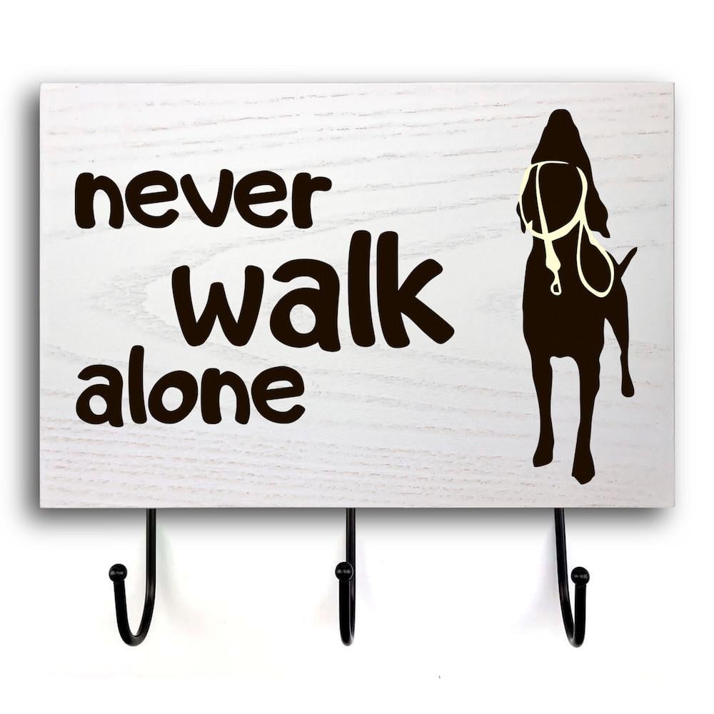 Табличка-вешалка деревянная входная Never Walk 20х30 см