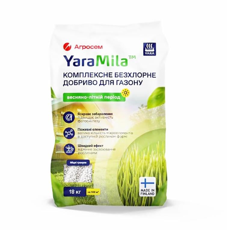 Удобрение комплексное безхлорное для газона Yara Mila весна/лето 18 кг (37206909) Удобрение комплексное безхлорное для газона Yara Mila весна/лето 18 кг (37206909)