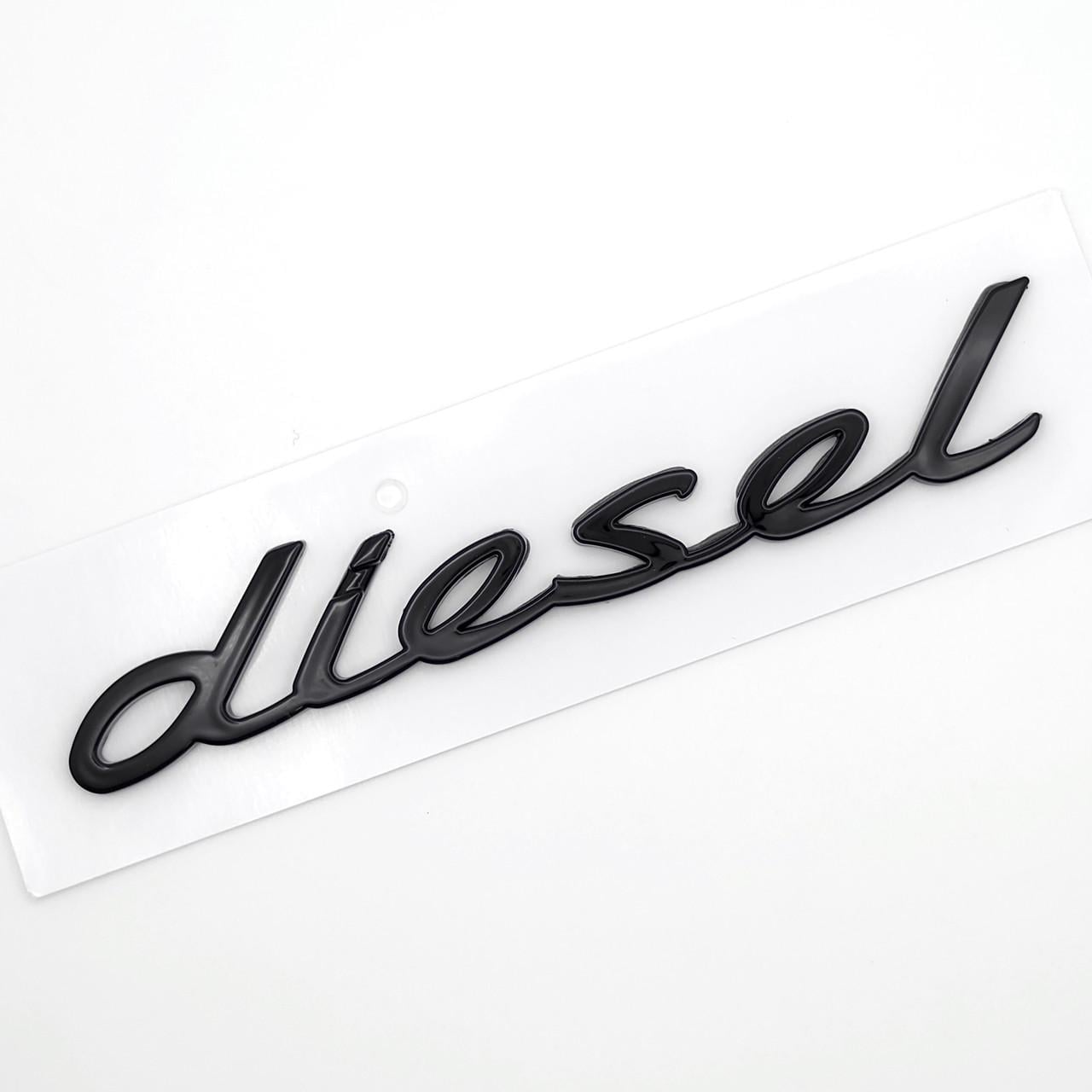 Эмблема надпись Diesel Porsche 11,1х2 см ABS Черный глянец (3085398574)