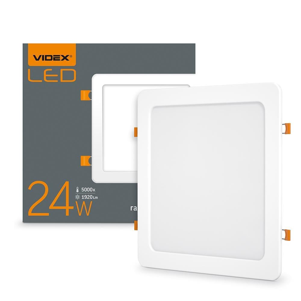 LED світильник VIDEX вбудований 24W VL-DLS-245 5000K квадрат (100189) LED світильник VIDEX вбудований 24W VL-DLS-245 5000K квадрат (100189)