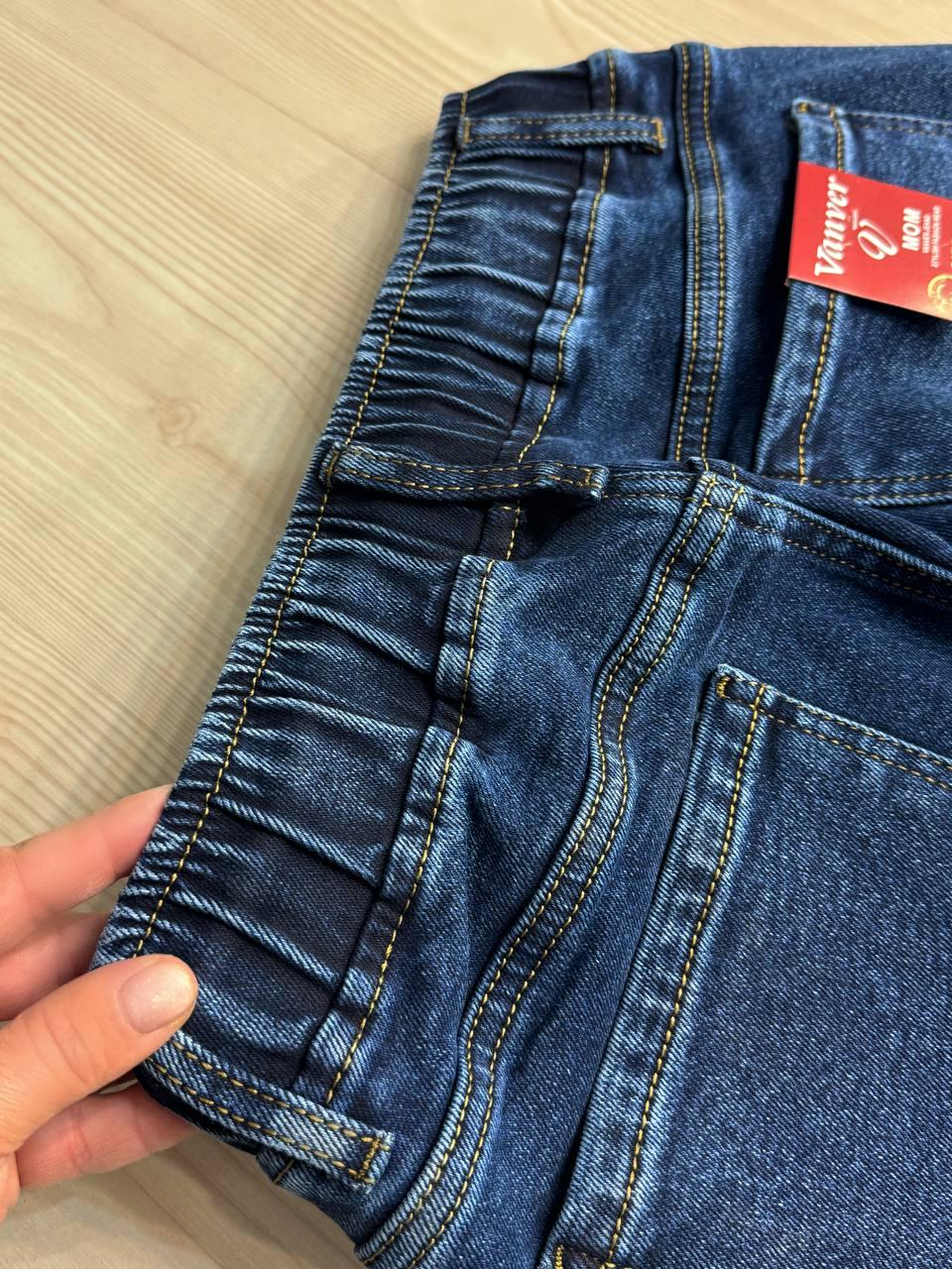 Джинсы женские Vanver 8335 утепленные на флисе MOM с резинкой на талии р. 32 Синий (5553) - фото 4 Джинсы женские Vanver 8335 утепленные на флисе MOM с резинкой на талии р. 32 Синий (5553) - фото 4