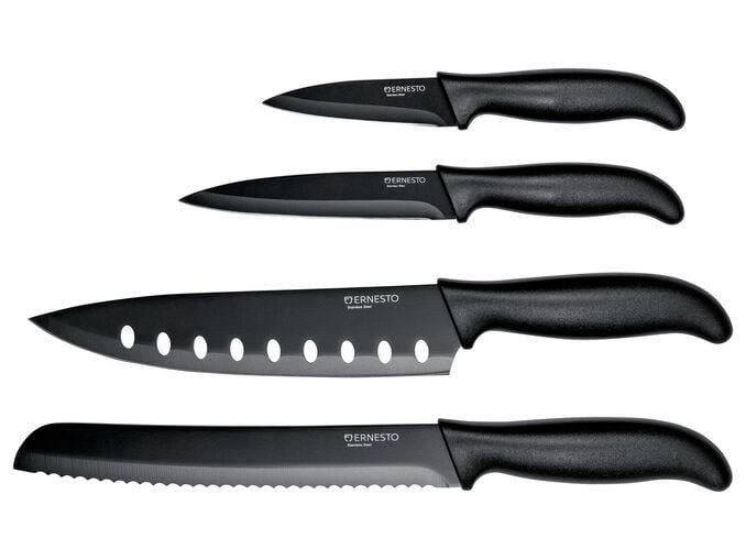 Набір ножів з нержавіючої сталі Ernesto 4 шт. Чорний (210636)