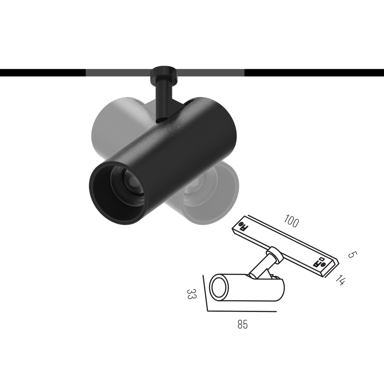 Світильник магнітний трековий MERALLI TUBE 33-85 6W 3000K/6000K регульована WIFI 2,4G TUYA Чорний (TRPVT3385) - фото 2 Світильник магнітний трековий MERALLI TUBE 33-85 6W 3000K/6000K регульована WIFI 2,4G TUYA Чорний (TRPVT3385) - фото 2