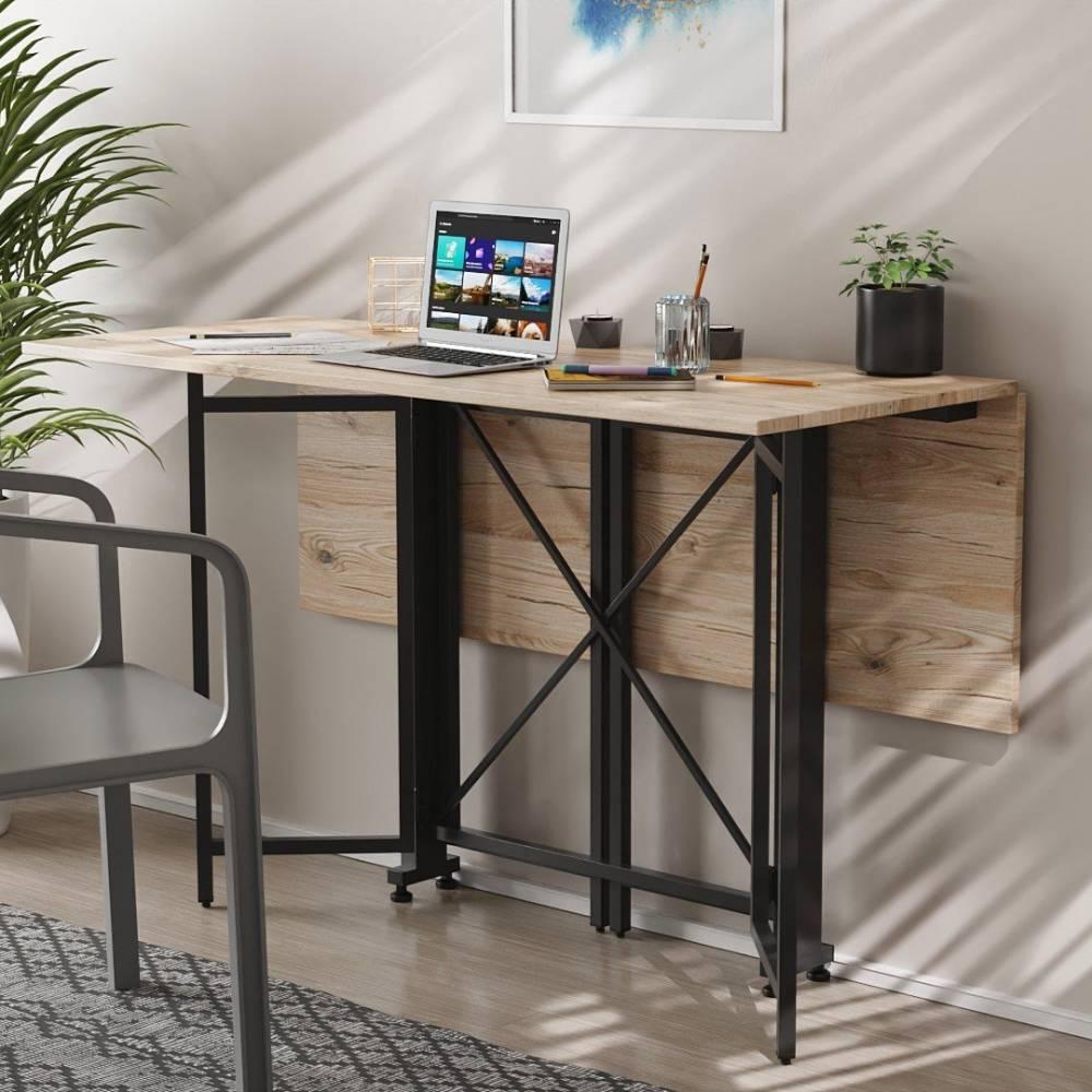 Стол-книга трансформер Ferrum-decor Спайдер металл/ДСП 16 мм 750x1150x880 мм Черный/Дуб Сан-Марино (FRD-105089)
