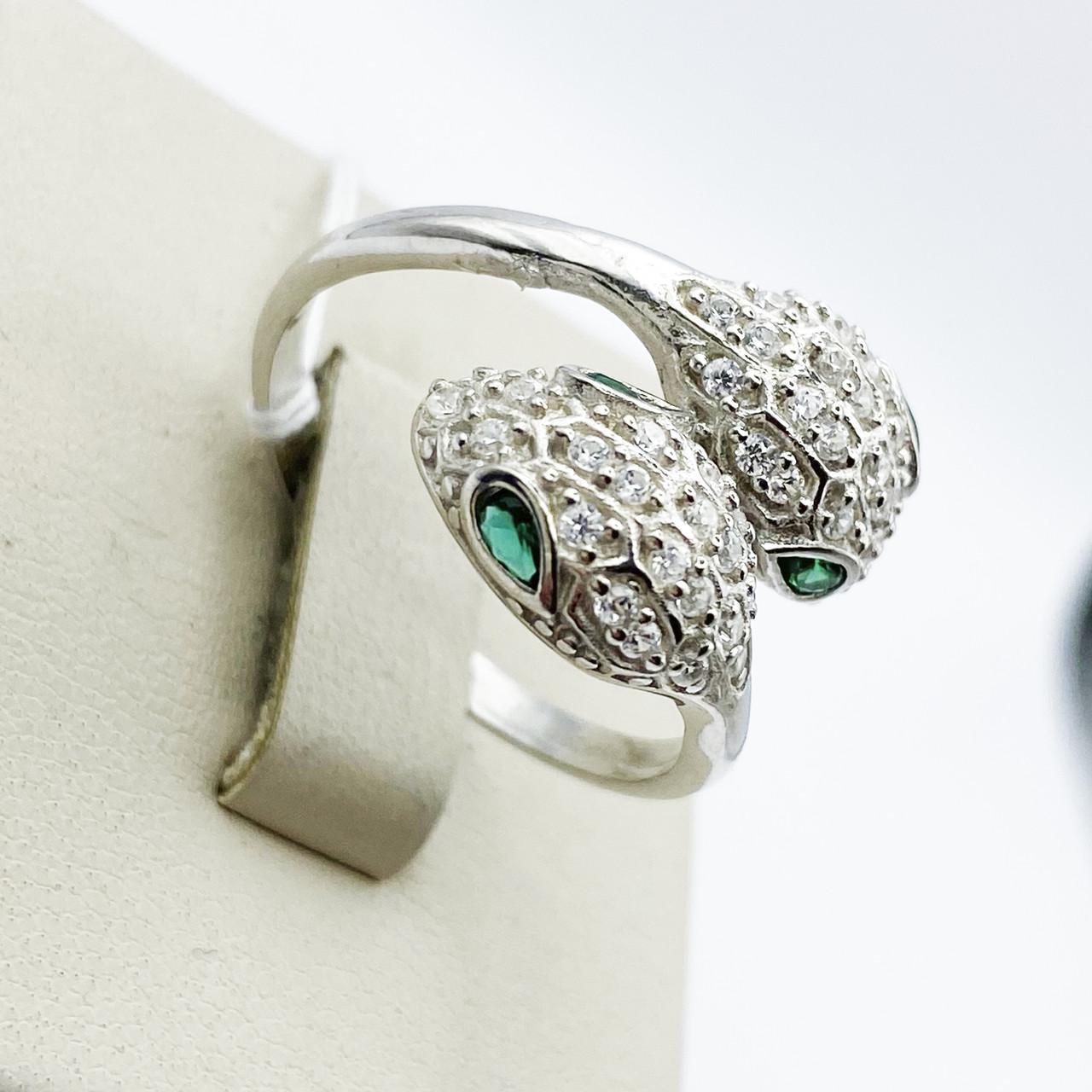 Кольцо серебряное Змея с кубическим цирконием р. 19 3,75 г (1907246440)