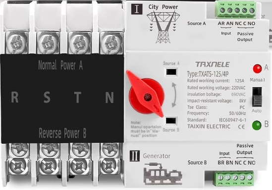 Автоматичний перемикач резервного живлення АВР AVR 4P100A для генератора/електростанції