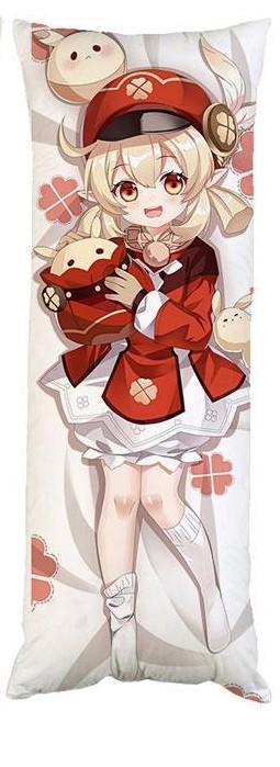 Подушка дакимакура Кли Геншин Импакт декоративная ростовая для обнимания 30x60 см (1834004315)