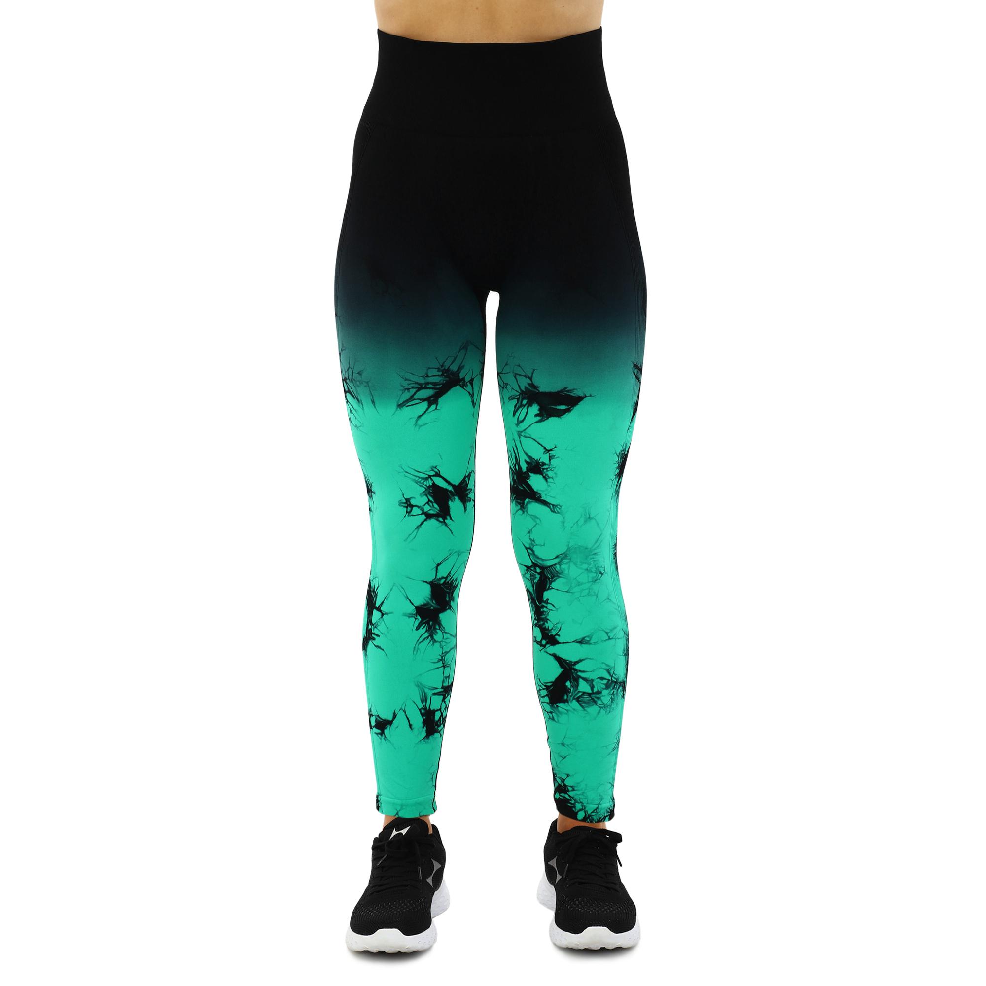 Лосины женские DOMINO 9072 бесшовные с эффектом пуш-ап мраморные тай-дай S Черно-зеленый (9072_Черный-зеленый_S) - фото 2 Лосины женские DOMINO 9072 бесшовные с эффектом пуш-ап мраморные тай-дай S Черно-зеленый (9072_Черный-зеленый_S) - фото 2