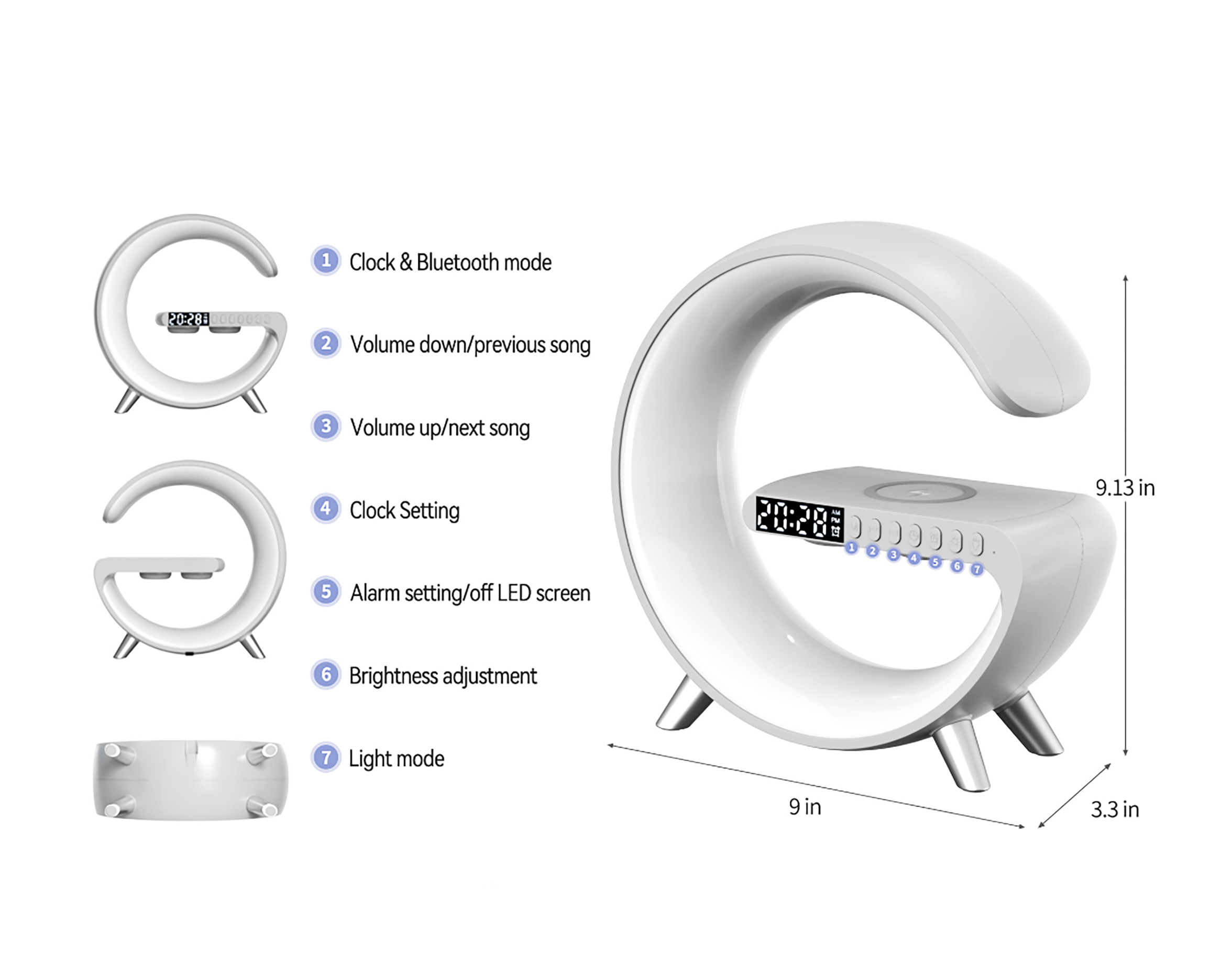 Смарт лампа-ночник RGB 10W HappyLight WS-1816 G-Smart Light Sound Machine 15W - фото 6