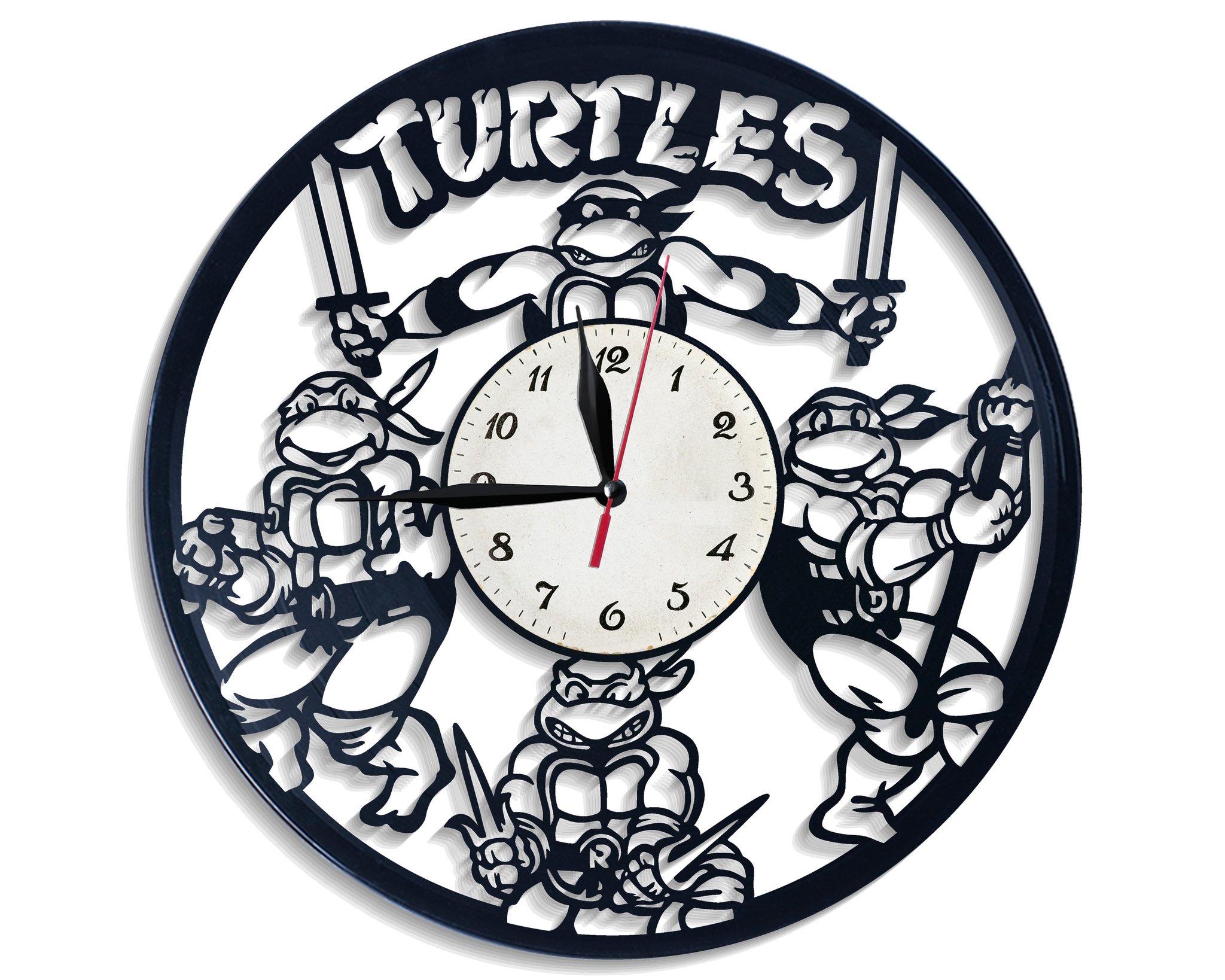 Часы настенные Черепашки-ниндзя 2767 из виниловой пластинки