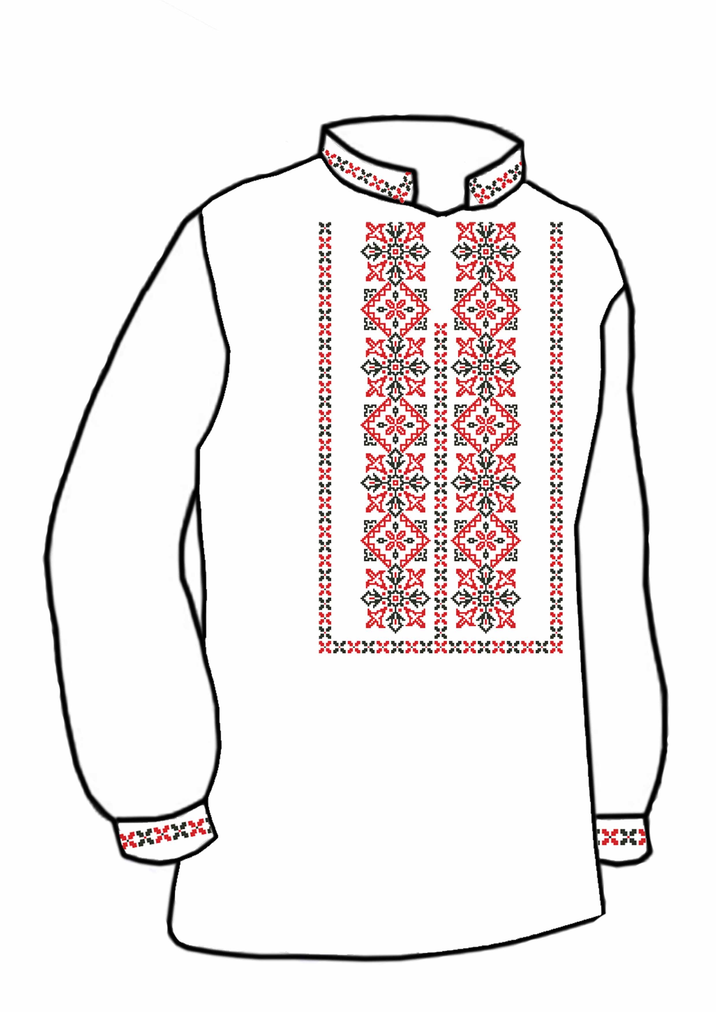 Заготовка для вишивки нитками або бісером сорочка СЧ-153 домоткане полотно Заготовка для вишивки нитками або бісером сорочка СЧ-153 домоткане полотно