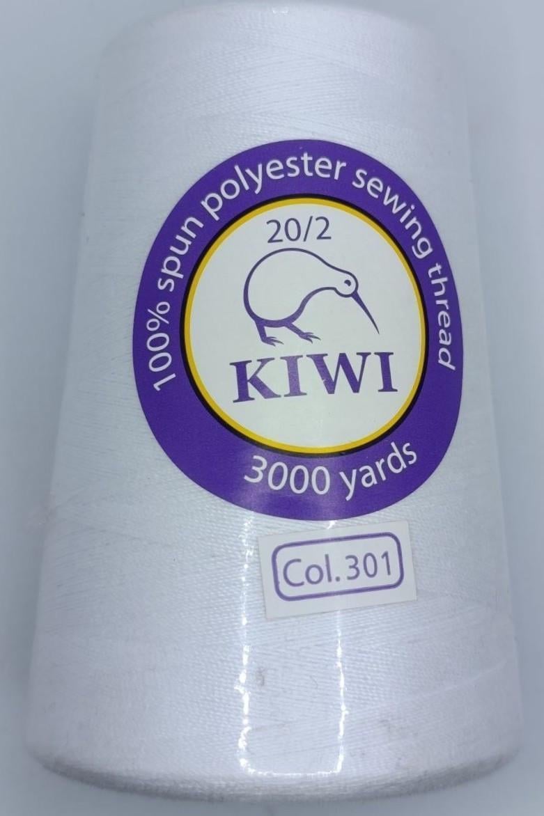 Нитки армированные Kiwi 20/2 3000 ярд Белый (1302044033)