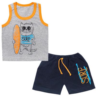 Костюм дитячий бавовняний для хлопчика Gabbi KS-19-13-2 Морський 74 см Сірий (11584)