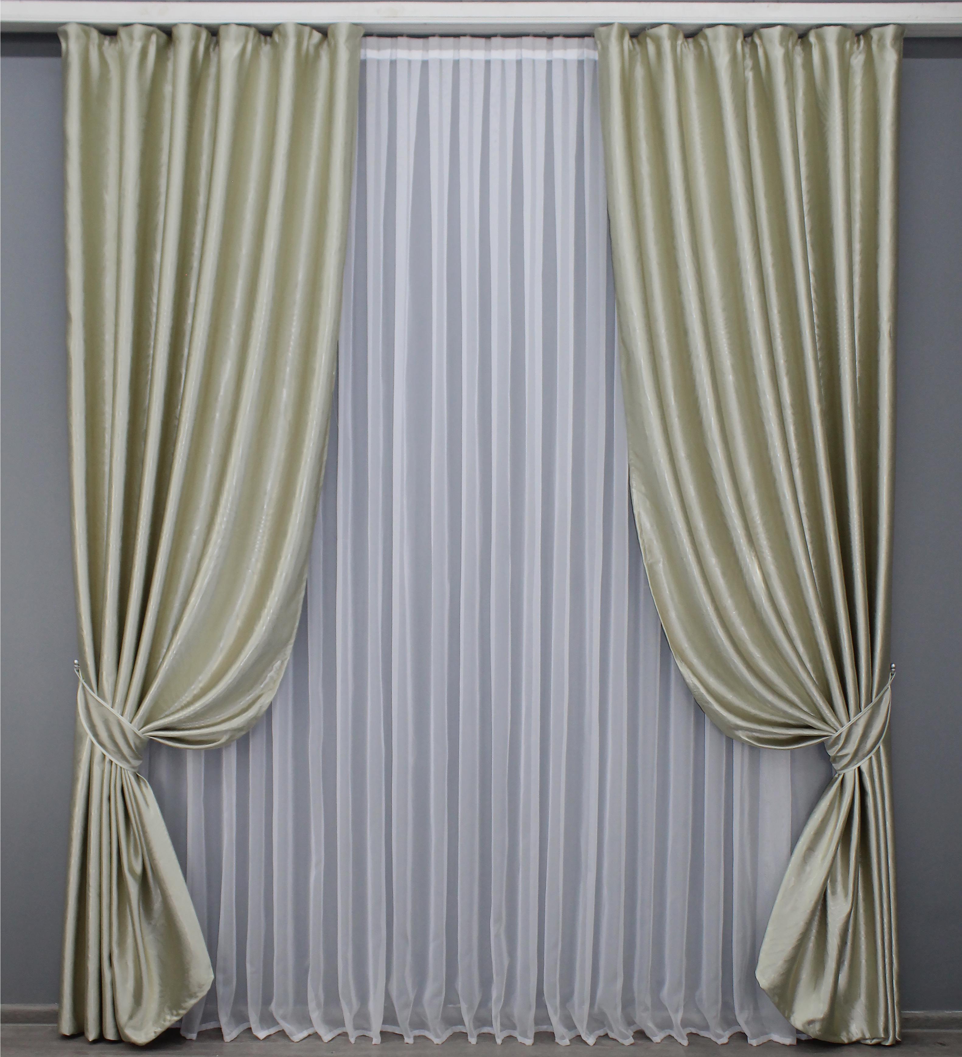 Комплект готових штор VR-Textil Софт № 1433ш 150х270 см 2 шт. Шампань (33-0320)