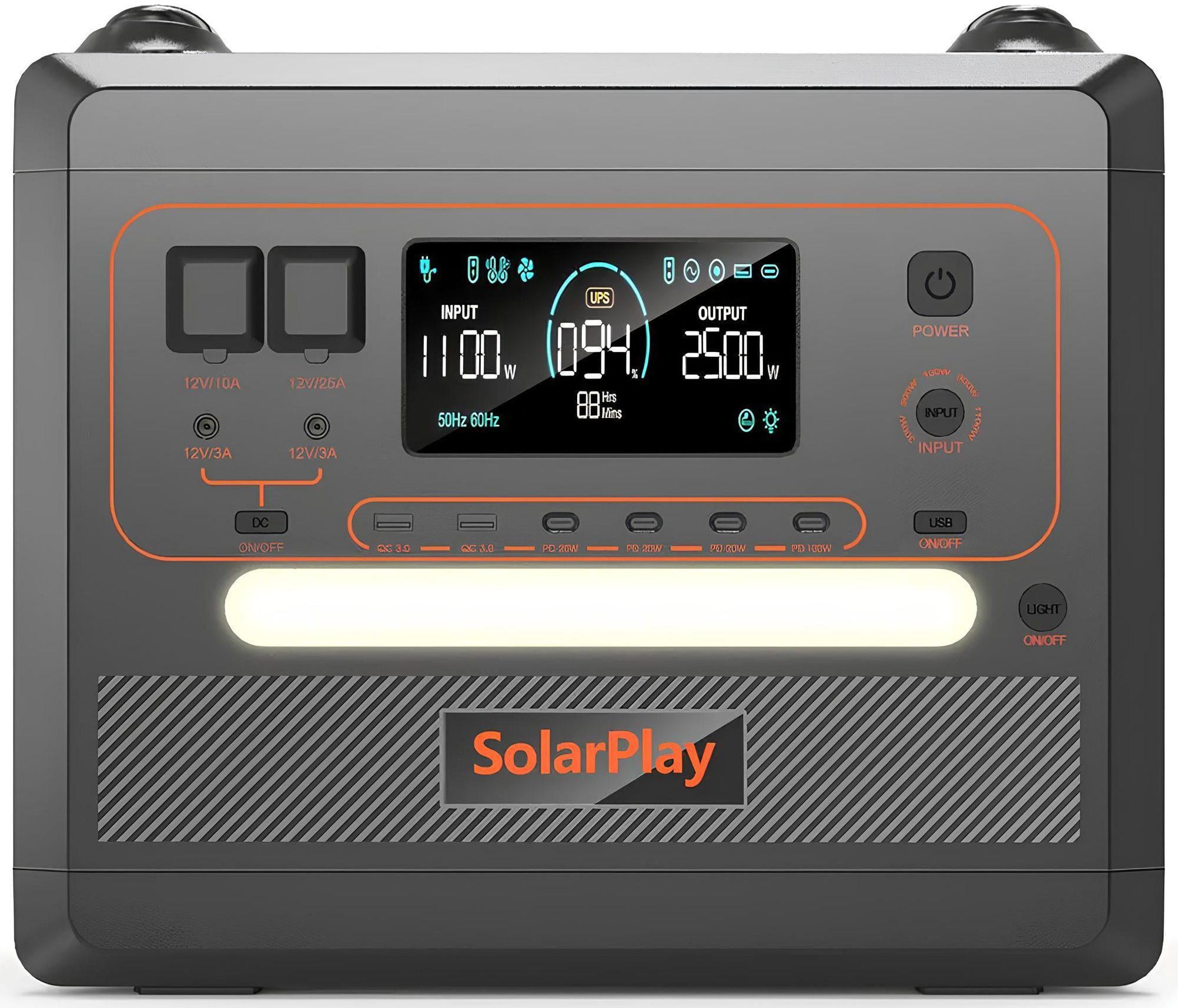 Зарядная станция SolarPlay Professional 2500-5000W 2304Wh LiFePO4 UPS европейские розетки 2025