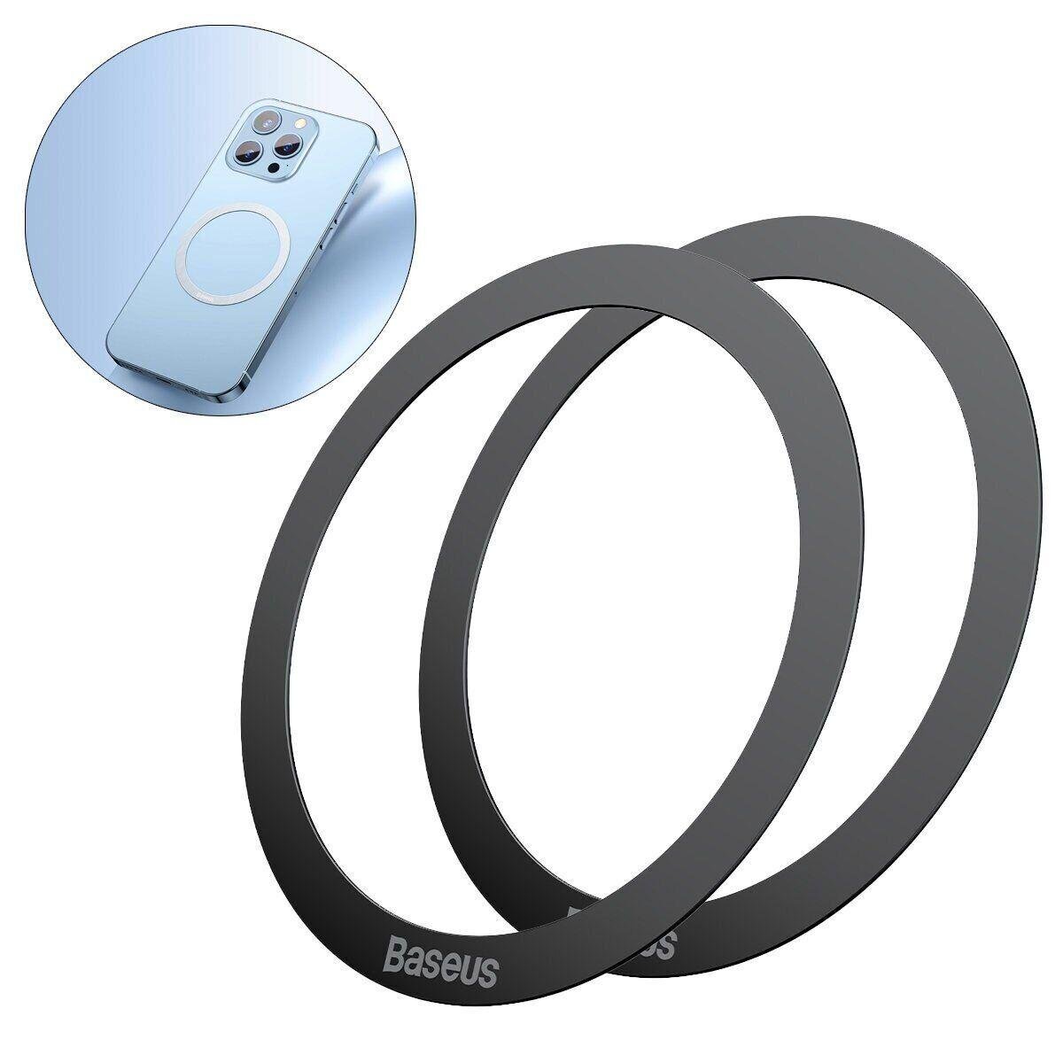 Пластина для MagSafe BASEUS Halo Series Magnetic Metal Ring PCCH000001 2 pcs/pack Black - фото 2