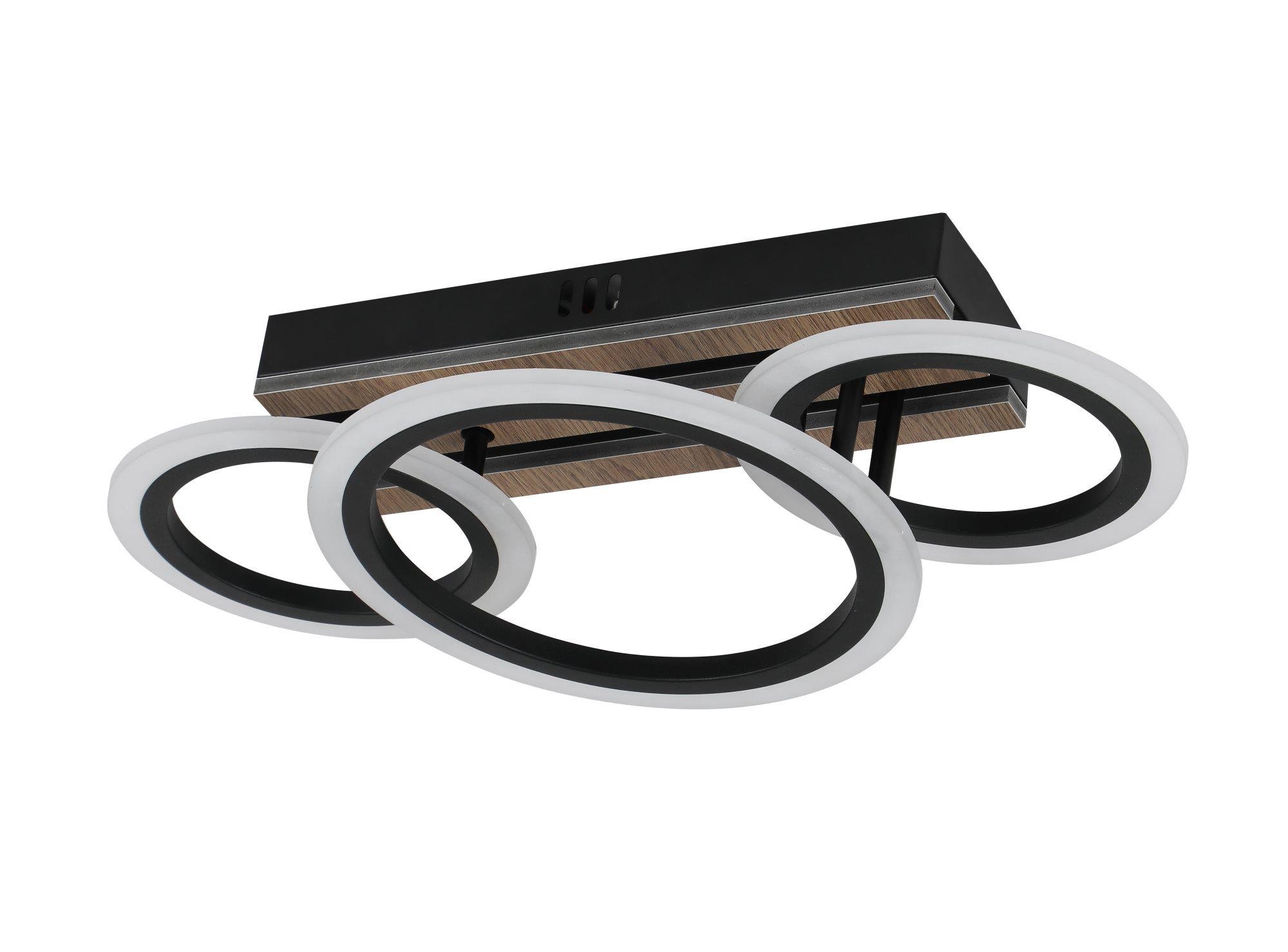 Люстра потолковая светодиодная Valeso 3300/2+1 дерево 50 W трехрежимная Черный