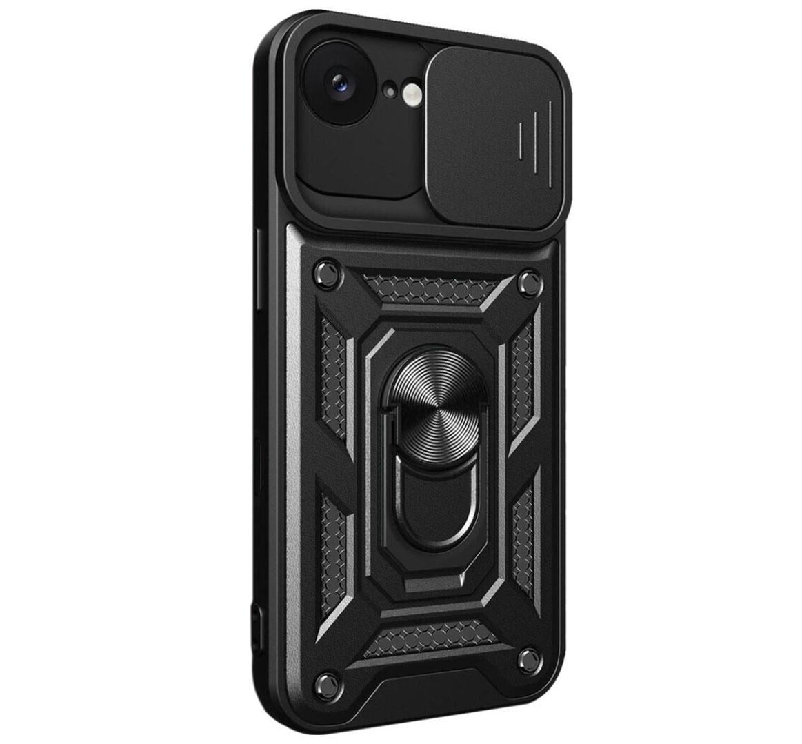 Чехол противоударный Primo Shockproof для Apple iPhone 16e с подставкой и шторкой камеры Black (2833253985)