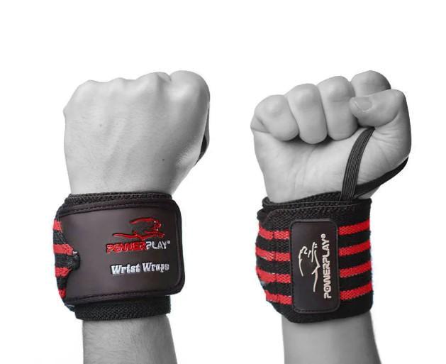 Бінти для зап'ястків PowerPlay 3081 Gym Wrist Wraps Чорно-червоний (PP_3081_Red)