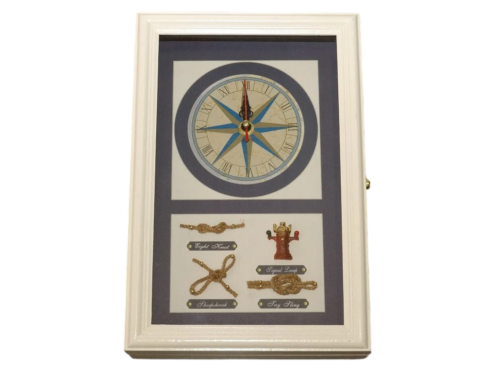 Ключница деревянная с часами 30х20 см (2393141954)