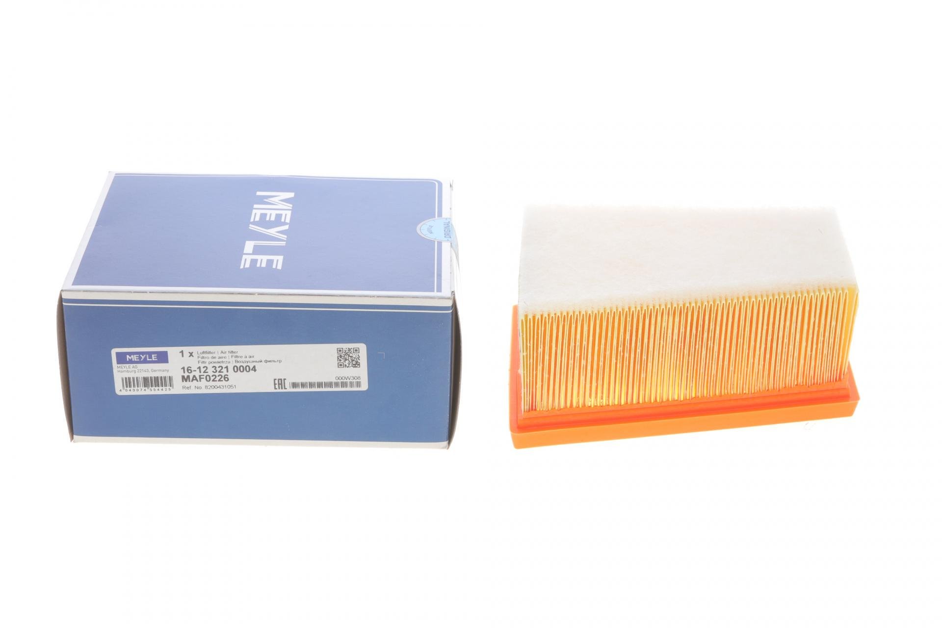 Фільтр повітряний Meyle для Renault Megane 1,4i/Trafic 2,0i з поролоном (16-12 321 0004)