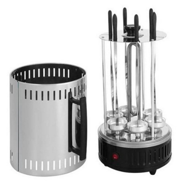 Электрошашлычница вертикальная UKC 8808SW с крышкой на 6 шампуров 1000 Вт (1ecad64a) - фото 5 Электрошашлычница вертикальная UKC 8808SW с крышкой на 6 шампуров 1000 Вт (1ecad64a) - фото 5