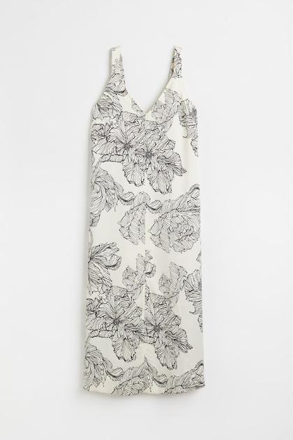 Платье H&M 1059774П с цветами M Бело-Черный (1111109408628)