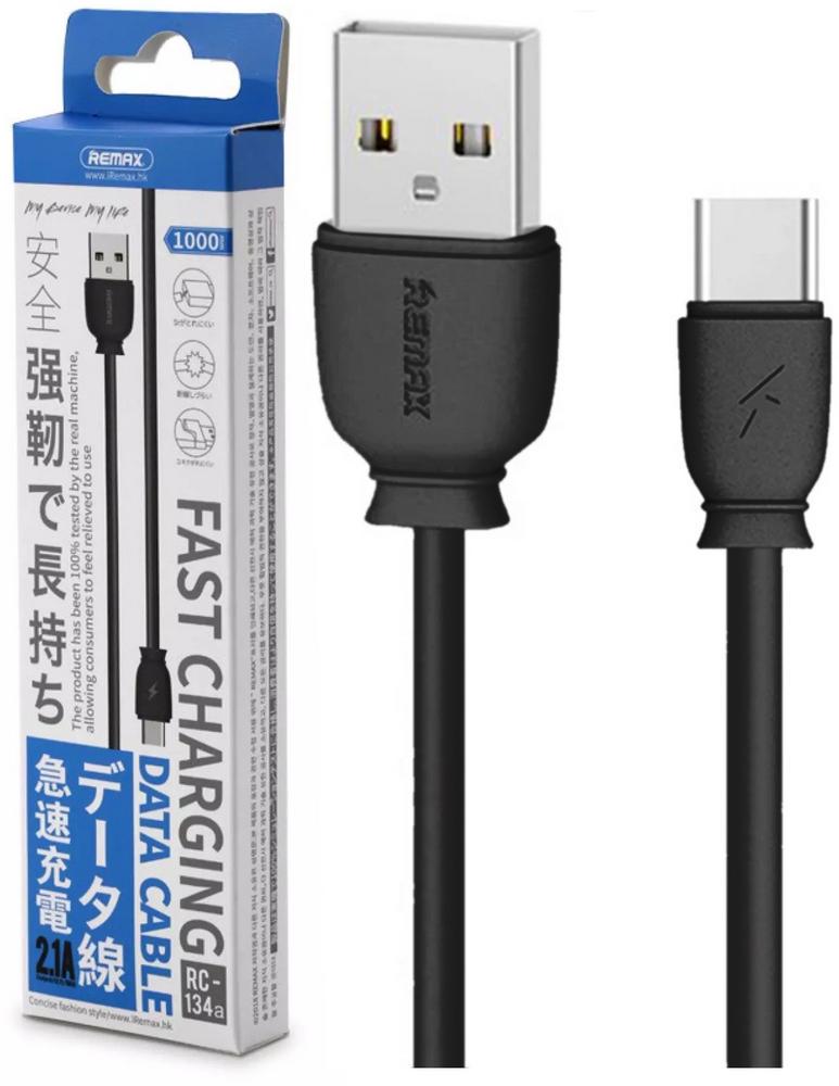 Кабель інтерфейсний Remax RC-134 USB-Type C 1 м Black (23605)