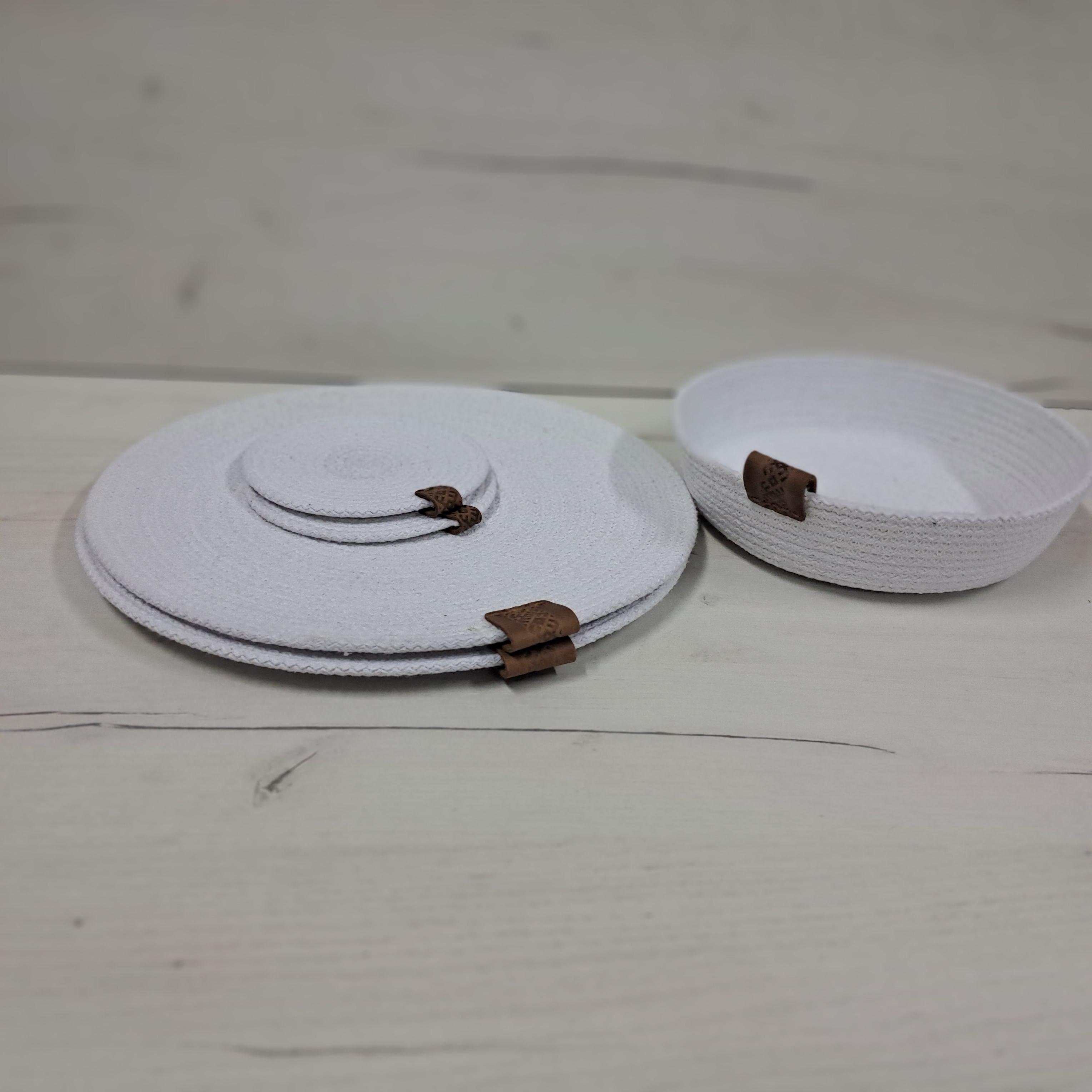 Плейсмат з джуту та бавовняного шнура під гаряче Білий (22813742) - фото 2 Плейсмат з джуту та бавовняного шнура під гаряче Білий (22813742) - фото 2