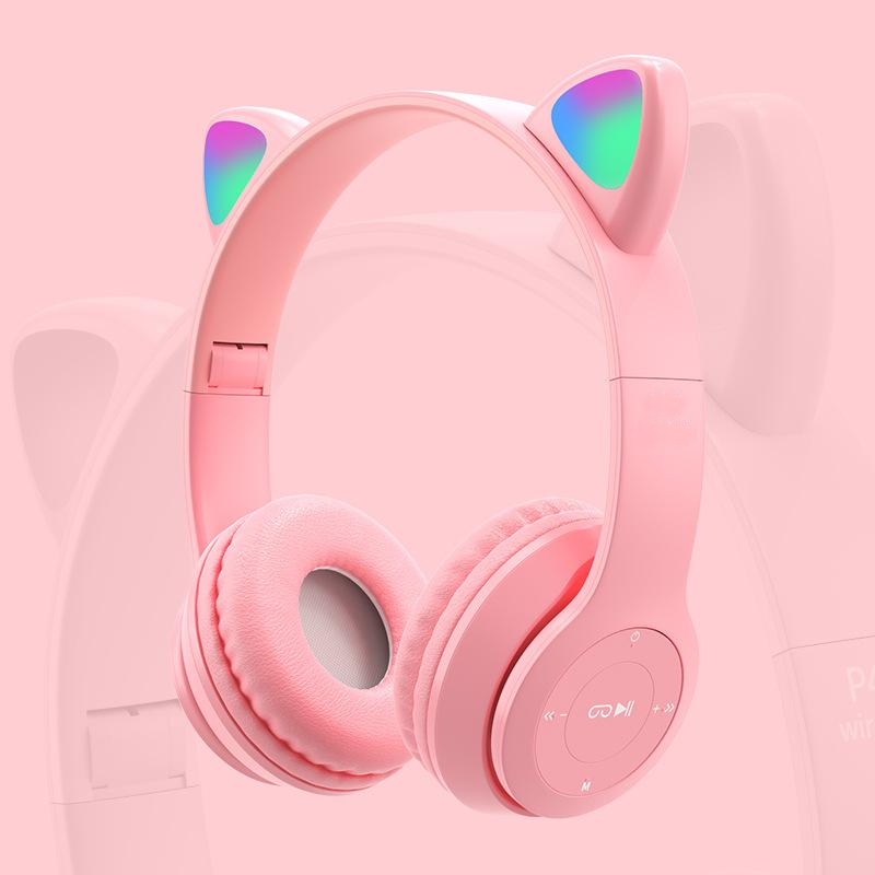 Наушники беспроводные CAT-ear CEP47-M с ушками и LED подсветкой Pink (f3c8a157) - фото 4