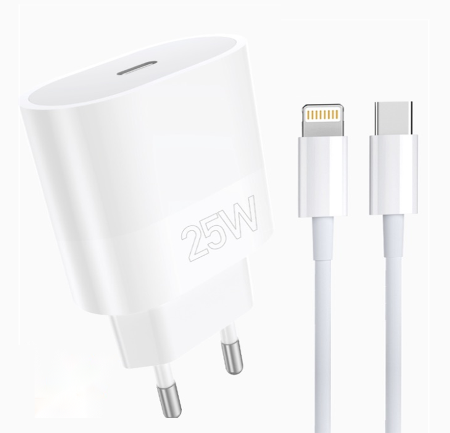 Зарядний пристрій мережевий з кабелем WUW-T86L PD 25W fast charger/USB C to lighting set (35226791)