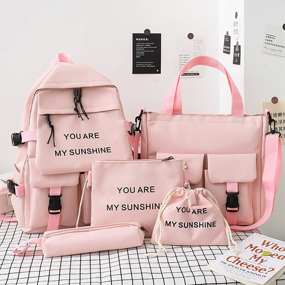 Школьный рюкзак для девочки YOU ARE MY SUNSHINE 5в1 5-11 класс Розовый (27667957)