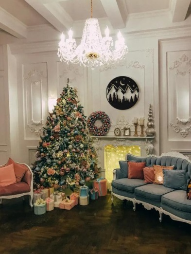 Панно из дерева на стену Decart Зимний лес Декор на подарок для квартиры дома и офиса 90х90 см