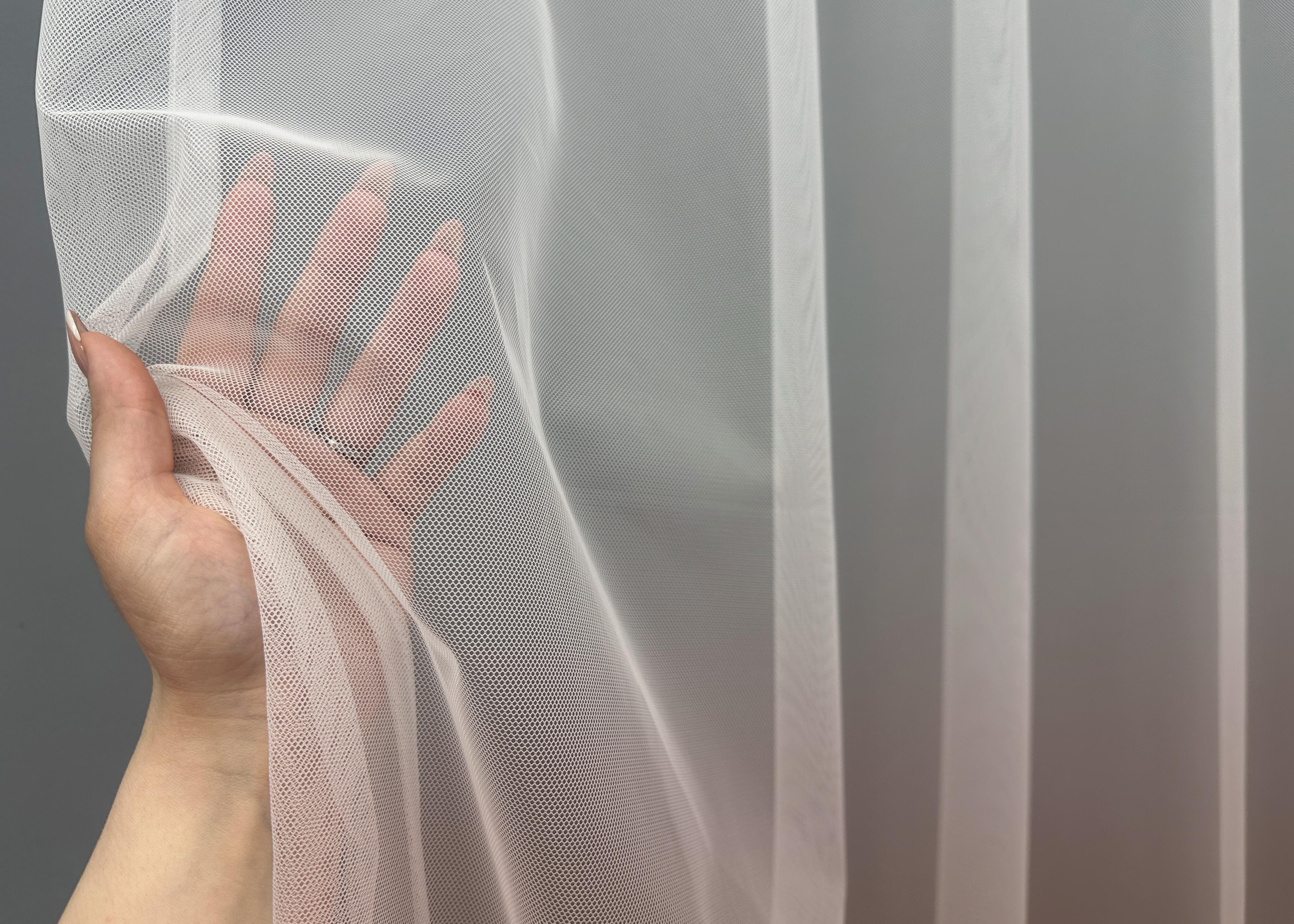 Тюль VR-Textil 1651т Грек-сетка омбре 300х270 см Пудровый (42-0622) - фото 4