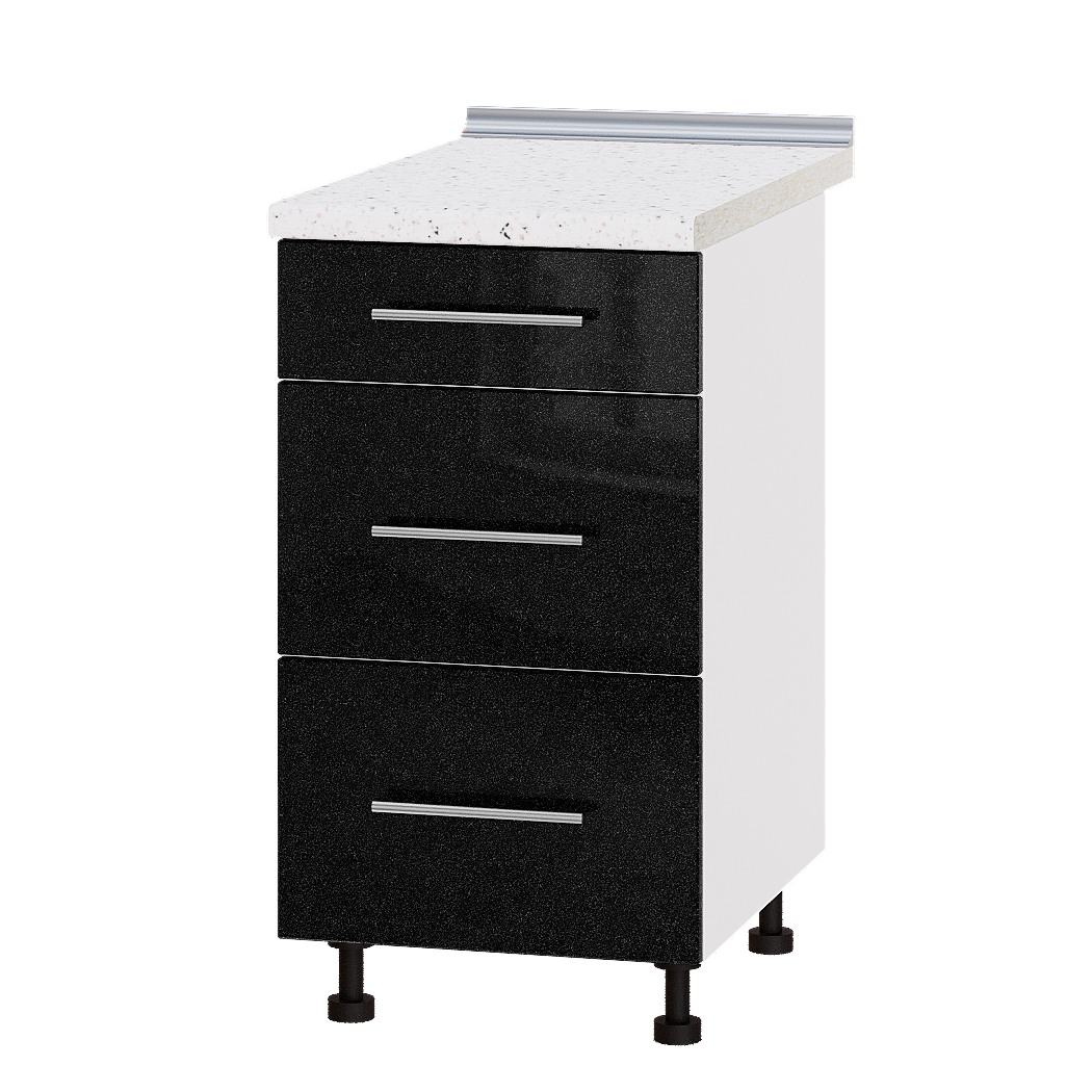 Шкаф нижний Эверест Модерн модуль Низ Н87-450 45х47х85 см Черный металлик глянец/Белый (02978)