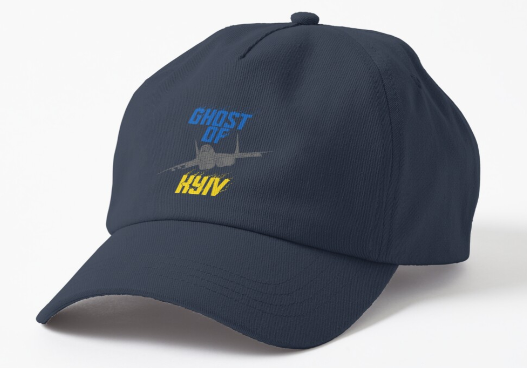 Кепка унисекс Malfini с патриотическим принтом и надписью "Ghost of Kyiv" Темно-синий (УКР69К-1690112171)