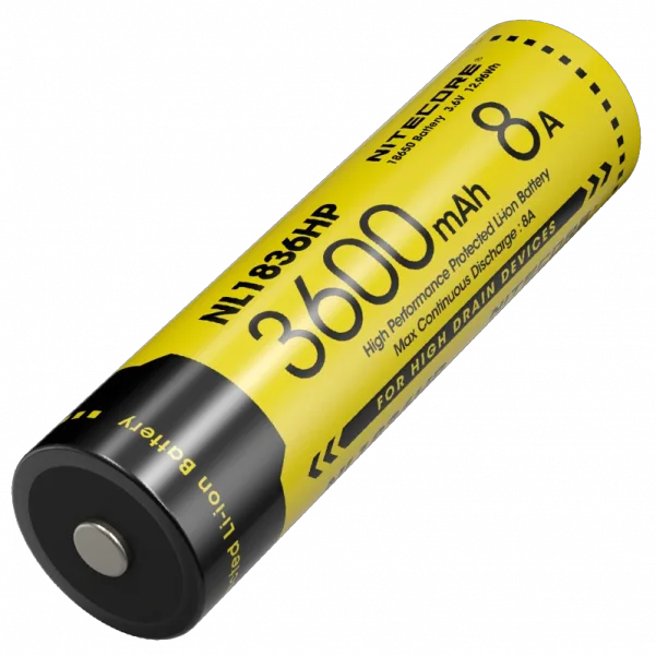 Акумулятор захищений Nitecore 18650 NL1836HP Li-Ion 3,6V 8A 3600 mAh Жовтий (23936332)