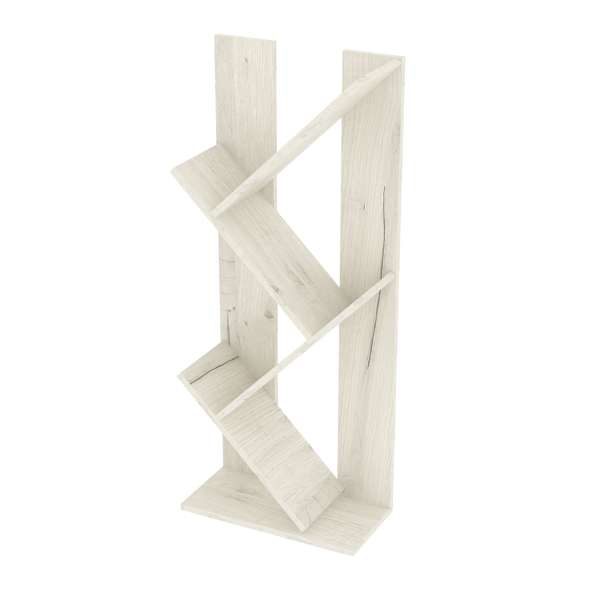 Стеллаж для книг и журналов ПК-1 440х216х1070 мм Дуб Крафт белый