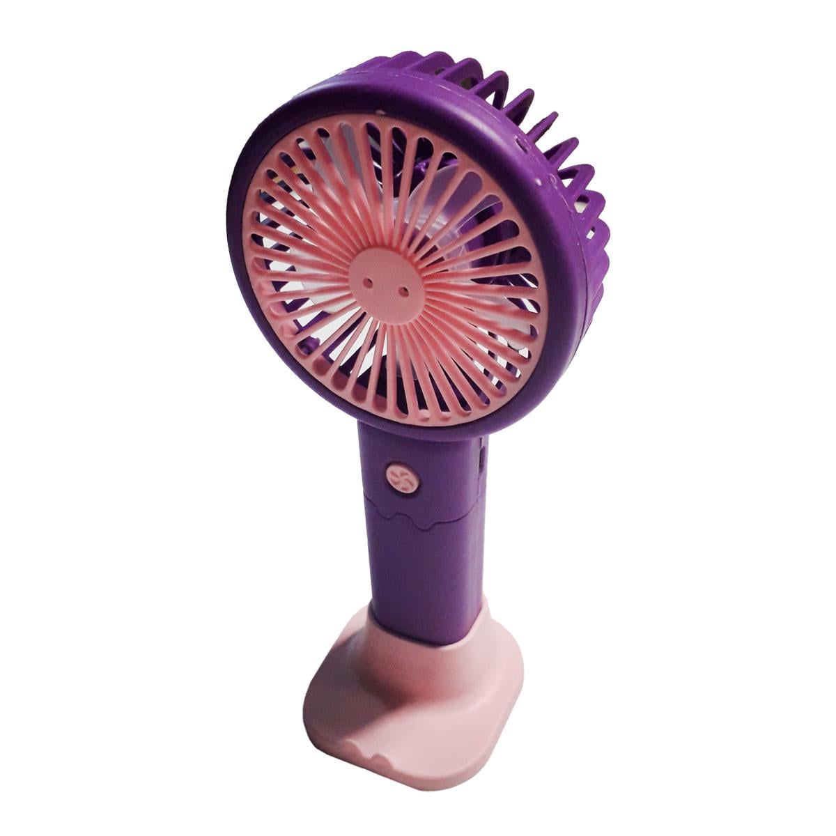 Вентилятор аккумуляторный портативный с подставкой Light and Handy Fan Фиолетово-розовый (1011152-Other-2)