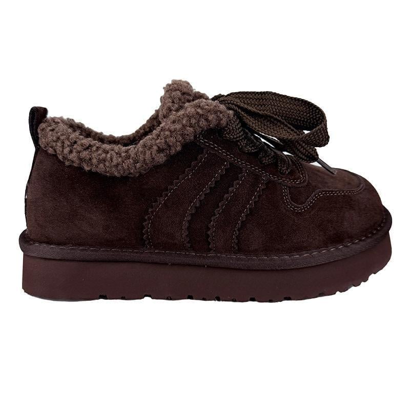 Кеди жіночі хутряні товста шнурівка 50266-41 p. 41 26 см Коричневий