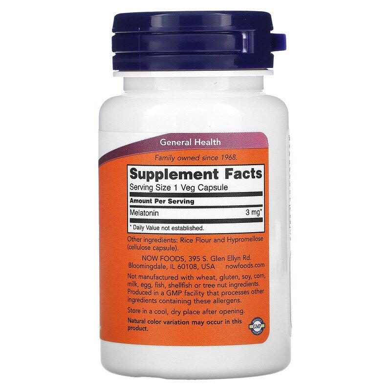 Мелатонин/Melatonin 3 мг Now Foods 60 капсул - фото 2 Мелатонин/Melatonin 3 мг Now Foods 60 капсул - фото 2