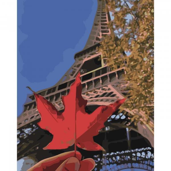 Картина по номерам Strateg Города Красный листок 40х50 см цветное полотно в термопакете (SY6530)