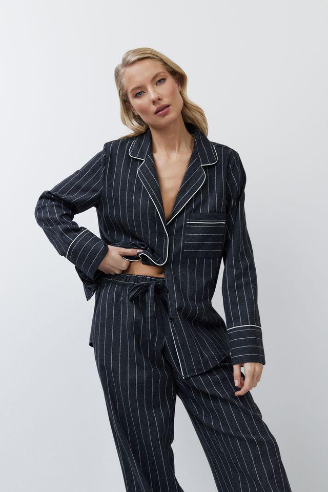 Піжама жіноча з штанами Aruelle S Темно-сірий (Casey-long) - фото 5 Піжама жіноча з штанами Aruelle S Темно-сірий (Casey-long) - фото 5