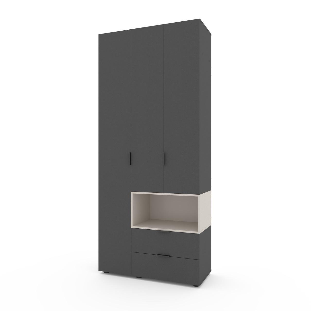 Шкаф Metkas Home A002R ЛДСП 1000x420x2300 мм Антрацитовый/Кашемир - фото 2 Шкаф Metkas Home A002R ЛДСП 1000x420x2300 мм Антрацитовый/Кашемир - фото 2